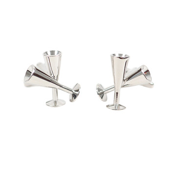 Silver Champagne Glass Novelty Cufflinks NCL1701 Silver Champagne Glass Novelty Cufflinks NCL1701