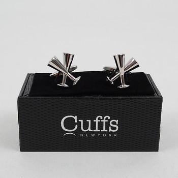 Silver Champagne Glass Novelty Cufflinks NCL1701 Silver Champagne Glass Novelty Cufflinks NCL1701