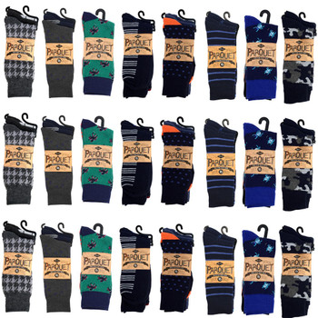 24-Packs (72 Pairs) Random Assorted  Men's Casual Fancy Socks 3PKS/ASST 24-Packs (72 Pairs) Random Assorted  Men's Casual Fancy Socks 3PKS/ASST