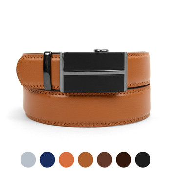 Men's Genuine Leather Sliding Buckle Ratchet Belt MGLBB7