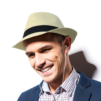 Spring/Summer Classic Woven Fashion Fedora with Black Band FSS17117 Spring/Summer Classic Woven Fashion Fedora with Black Band FSS17117