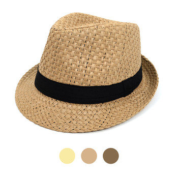 Spring/Summer Woven Fedora Hat with Black Band FSS17126 Spring/Summer Woven Fedora Hat with Black Band FSS17126