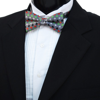 Men's Poker Card Suits Pattern Banded Bow Tie Men's Poker Card Suits Pattern Banded Bow Tie