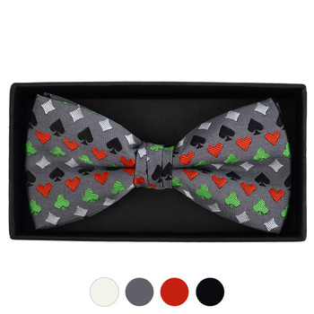 Men's Poker Card Suits Pattern Banded Bow Tie Men's Poker Card Suits Pattern Banded Bow Tie