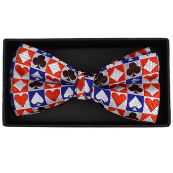 Men's Checkered Poker Card Suits Banded Bow Tie Men's Checkered Poker Card Suits Banded Bow Tie