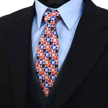 Checkered Poker Card Suits Novelty Tie Checkered Poker Card Suits Novelty Tie