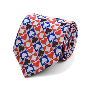 Checkered Poker Card Suits Novelty Tie Checkered Poker Card Suits Novelty Tie