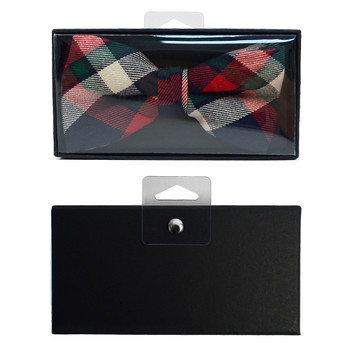 Men's Plaid Flannel Cotton Banded Bow Tie NFB1638 Men's Plaid Flannel Cotton Banded Bow Tie NFB1638