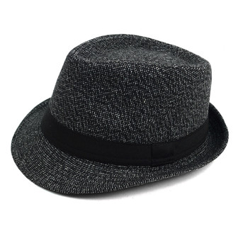 Fall/Winter Trilby Fedora Hat with Band Trim H171390-BLK Fall/Winter Trilby Fedora Hat with Band Trim H171390-BLK
