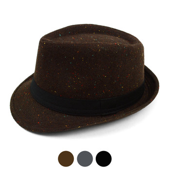 Fall/Winter Multi Color Sprinkled Trilby Fedora Hat with Band Trim H171385