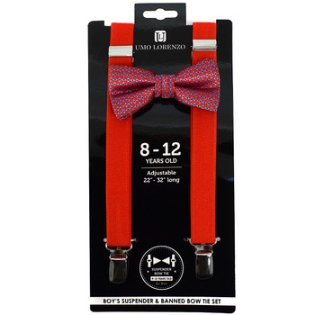 Boy's Red Clip-on Suspender & Neat Bow Tie Set(8~12 Years) Boy's Red Clip-on Suspender & Neat Bow Tie Set(8~12 Years)