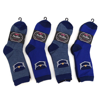 4-Packs (12 Pairs) Women's Pocket Pattern Novelty Socks EBC-430