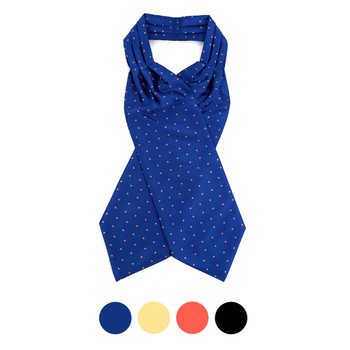 Polka Dots Microfiber Poly Woven Ascot With Hooks - PPA1710 Polka Dots Microfiber Poly Woven Ascot With Hooks - PPA1710