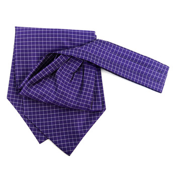Checkered Pattern Microfiber Poly Woven Ascot With Hooks - PPA1711