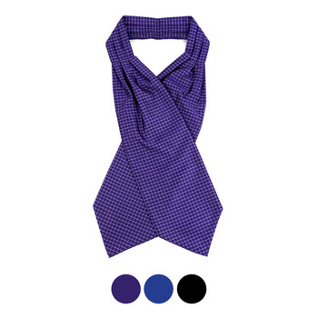 Checkered Pattern Microfiber Poly Woven Ascot With Hooks - PPA1711 Checkered Pattern Microfiber Poly Woven Ascot With Hooks - PPA1711
