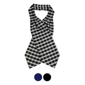 Plaid Pattern Microfiber Poly Woven Ascot With Hooks - PPA1712 Plaid Pattern Microfiber Poly Woven Ascot With Hooks - PPA1712