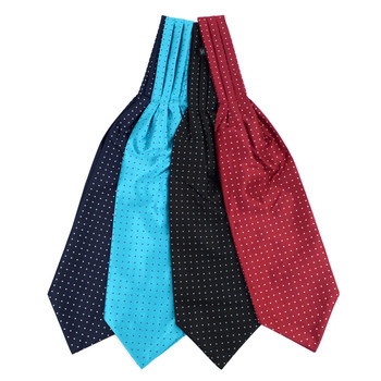 Polka Dots Pattern Microfiber Poly Woven Ascot With Hooks - PPA1714