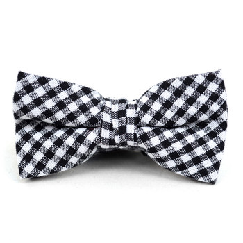 Boy's Black Clip-on Suspender, Checkered Ivy Hat & Matching Bow Tie Set