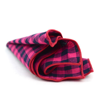 12pc Classic Plaid 100% Cotton Checked Pocket Square Handkerchiefs - CH17-CK