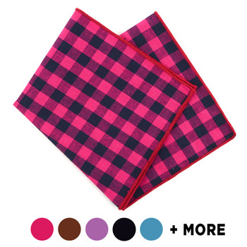 12pc Classic Plaid 100% Cotton Checked Pocket Square Handkerchiefs - CH17-CK 12pc Classic Plaid 100% Cotton Checked Pocket Square Handkerchiefs - CH17-CK