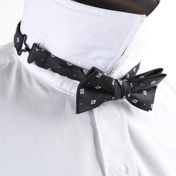 Boy's Black Clip-on Suspender & Dots Bow Tie Set - BSBS-BK2