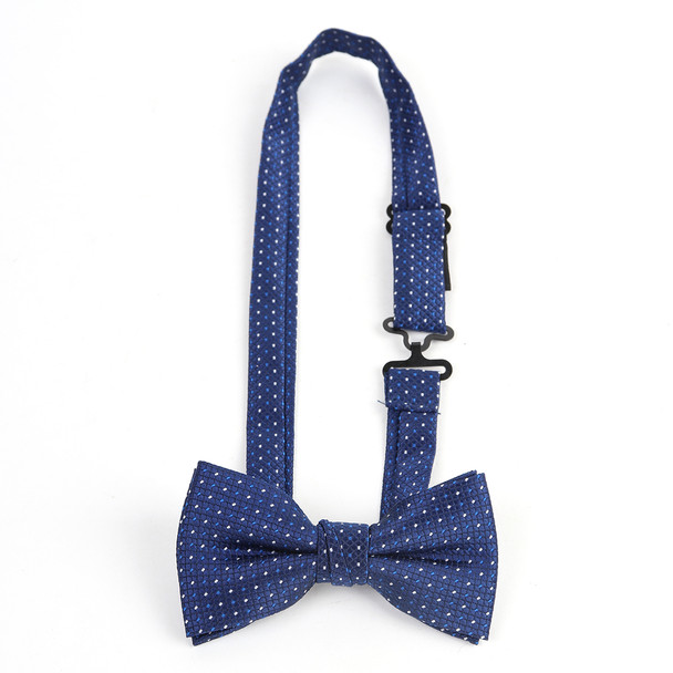 Boy's Navy Clip-on Suspender & Striped Bow Tie Set - BSBS-NBL3