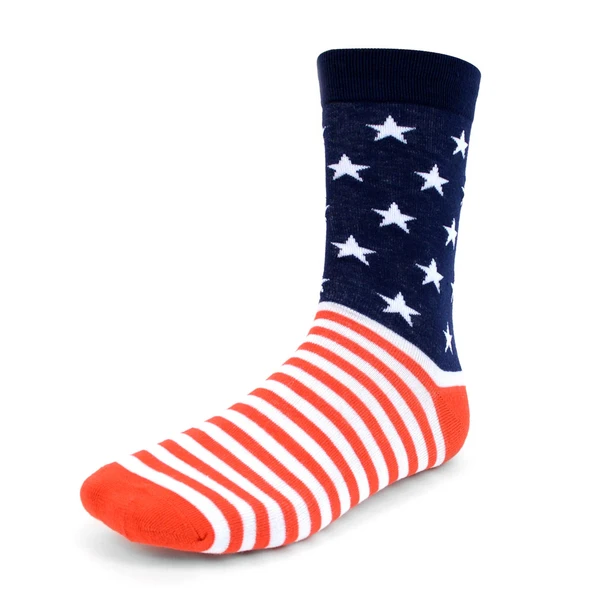 3 Pairs Pack Men's American Flag Novelty Socks - 3PKS-MAF