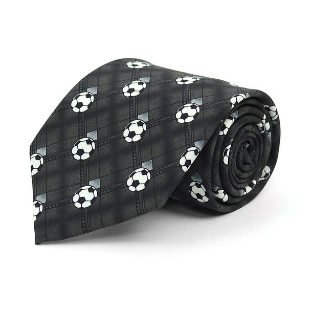 Boy's Soccer Charcoal Novelty Tie BN2601