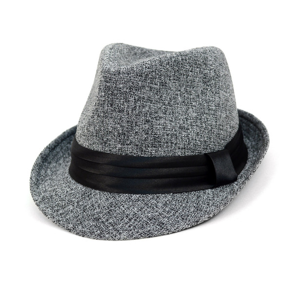 Fall/Winter Trilby Fedora Hat with Black Band Trim - H1805018