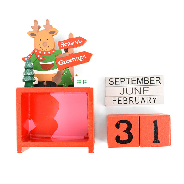 Christmas Reindeer Wooden Calendar - XHDC5190