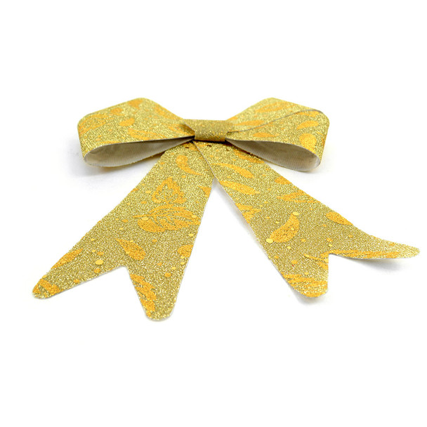 Christmas Holiday Glitter Gold Bow Decoration - XRT5185