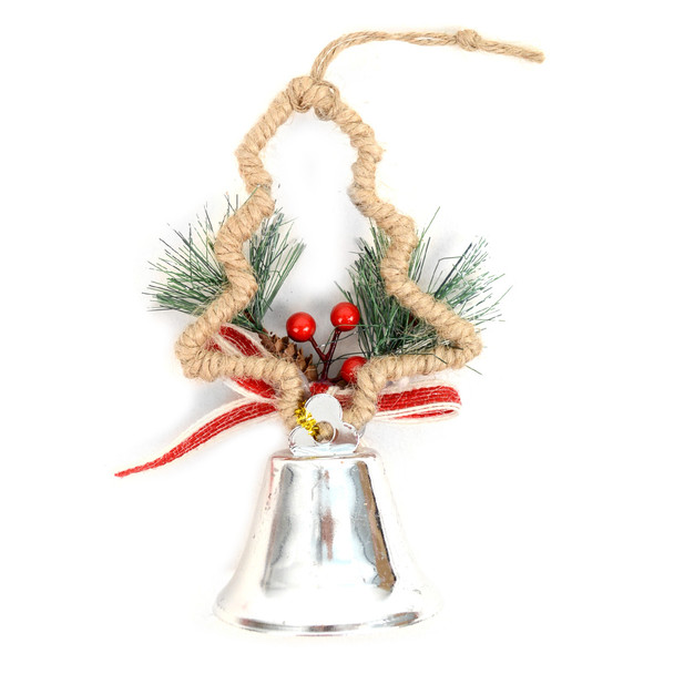 Christmas Tree Silver Bell Ornaments Decorations - XMAO5239-Silver