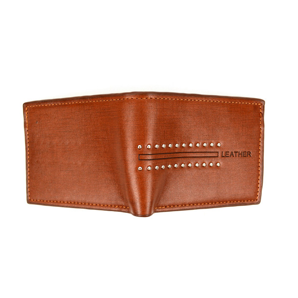 Bi-Fold Leather Men's Brown Wallet - MLW5195-BR