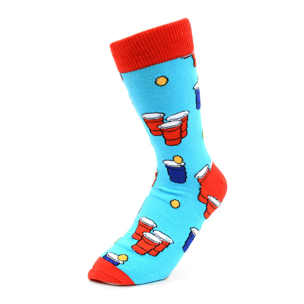 Women's Beer Pong Novelty Socks - LNVS1912-Blue