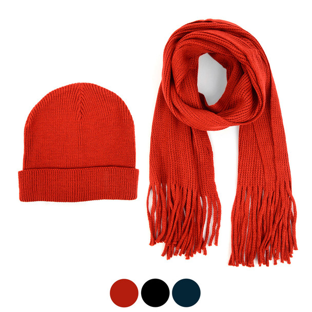 Men's Winter Knit Scarf and Hat Set - ASCS1005