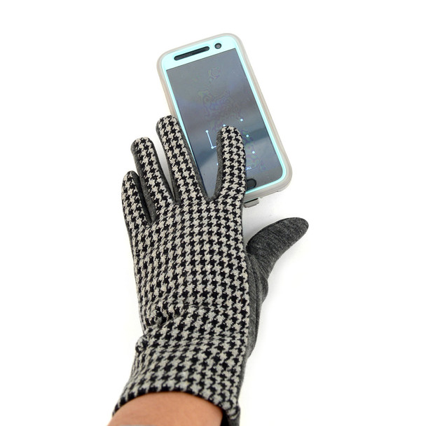 Houndstooth Touch Screen Women's Gloves - LWG22