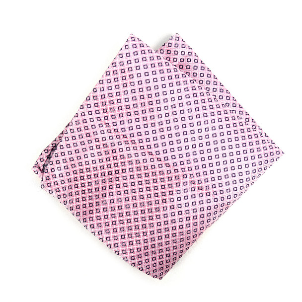 3pc Men's Pink Clip-on Suspenders, Dots Bow Tie & Hanky Sets - FYBTHSU-PK#1