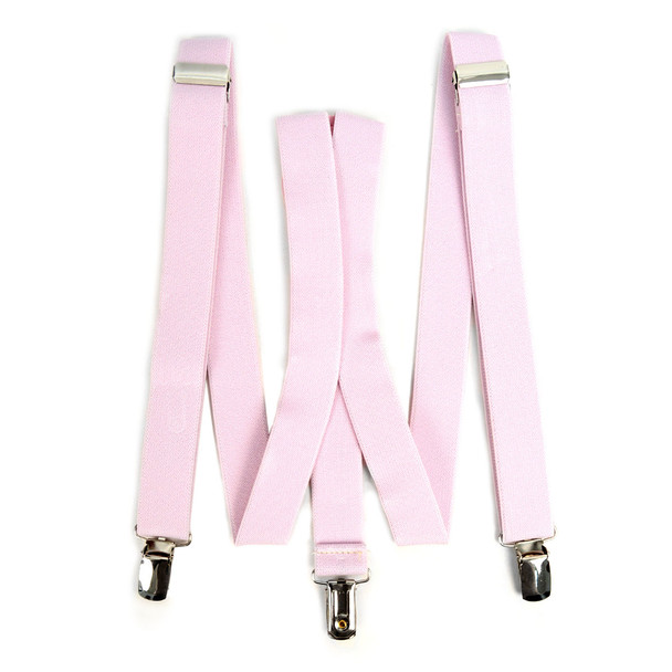 3pc Men's Pink Clip-on Suspenders, Dots Bow Tie & Hanky Sets - FYBTHSU-PK#2