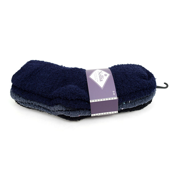 Assorted (3 Pairs) Women's Solid Color Warm Fuzzy Socks - 3PR-LFS6