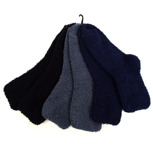 Assorted (3 Pairs) Women's Solid Color Warm Fuzzy Socks - 3PR-LFS6