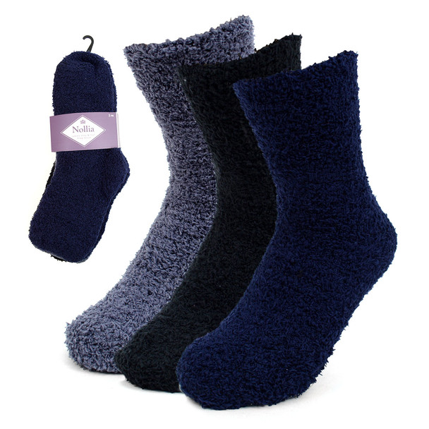 Assorted (3 Pairs) Women's Solid Color Warm Fuzzy Socks - 3PR-LFS6