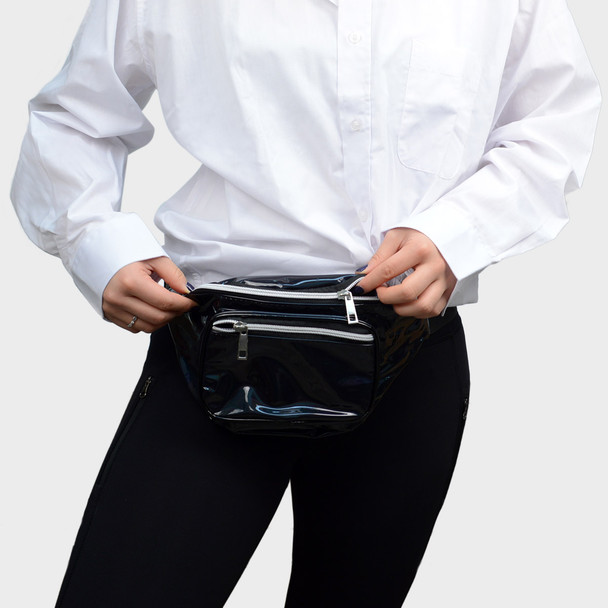 Iridescent Metallic Waist Fanny Pack - LFBG1304