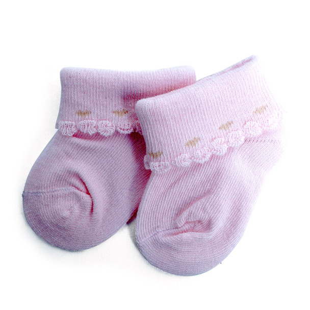 24 Pairs Assorted Solid Color Babies' Socks with Scallop Edging - K_GSS24PR02-YPW 