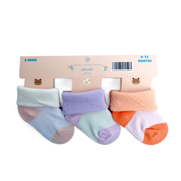 24 Pairs Assorted Solid Color Babies' Sock