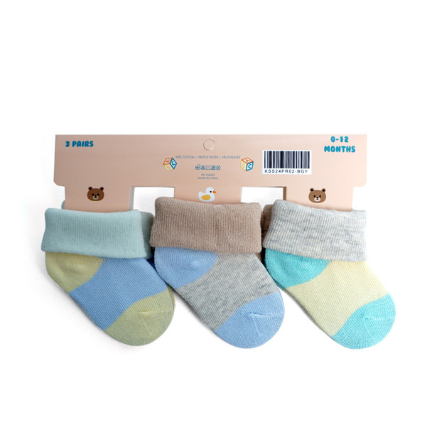 24 Pairs Assorted Fancy Babies' Socks -KSS24PR02-BGY