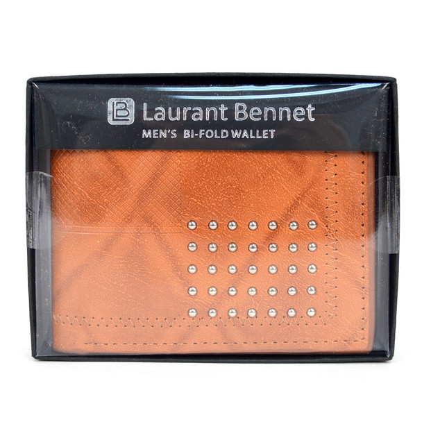 Studded Bi-Fold Leather Men's Wallet - MLW5280 