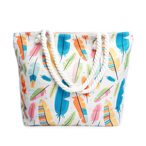 Color Feathers Summer Ladies Tote Bag -LTBG1230