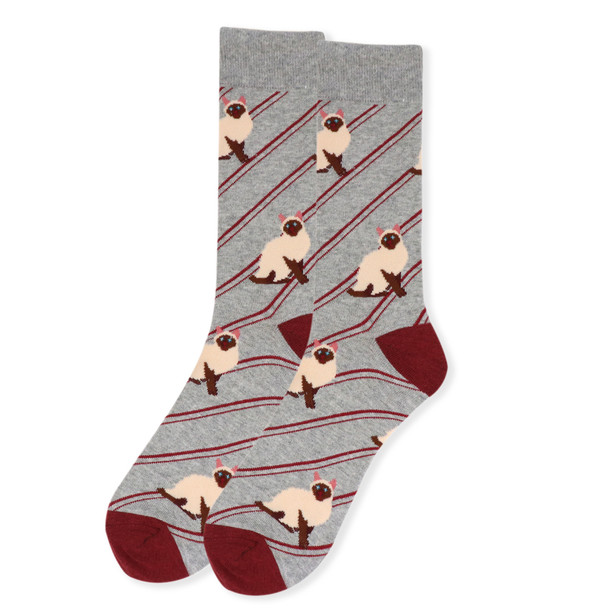 Men's Novelty Siamese Cat Socks