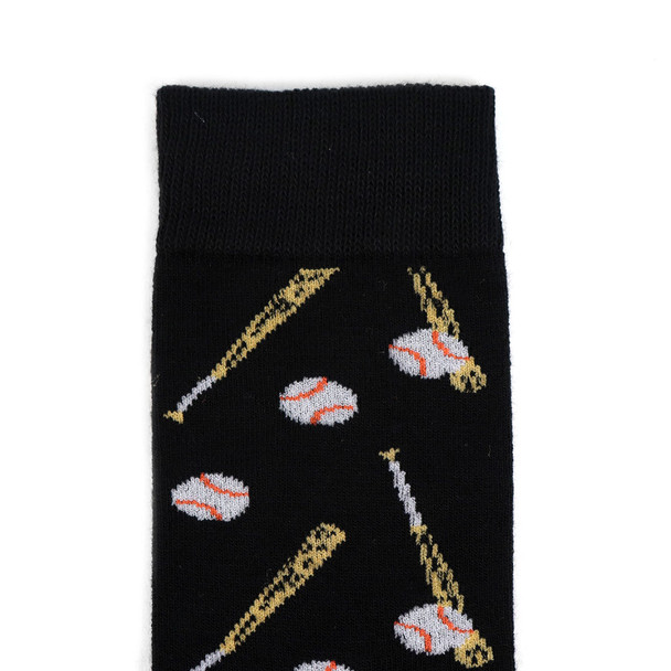 Women's Baseball Novelty Socks - LNVS1907-BK