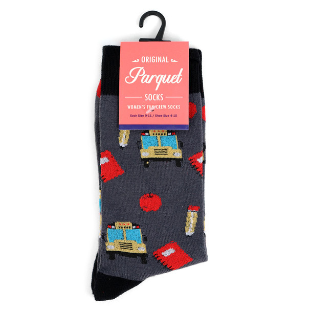 Women's Back to School Novelty Socks - LNVS1915-GRY